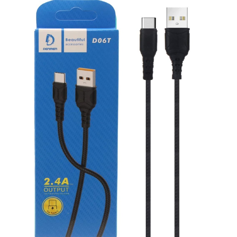 Кабель DENMEN D06T Silicone USB Type-C 1 м Black (DM-D06T-BK) Тип USB - USB Type-С