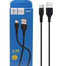 Кабель DENMEN D06T Silicone USB Type-C 1 м Black (DM-D06T-BK)