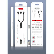 Кабель XO 3in1 micro/type-C/lightning NB103 2.1A/1m Black (NB103-3in1-1-BK)