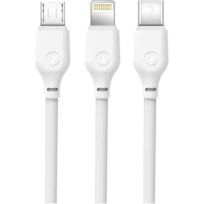 Кабель XO 3in1 micro/type-C/lightning NB103 2.1A/1m White (NB103-3in1-1-WH) Тип USB – Lightning/micro-USB/USB Type-C