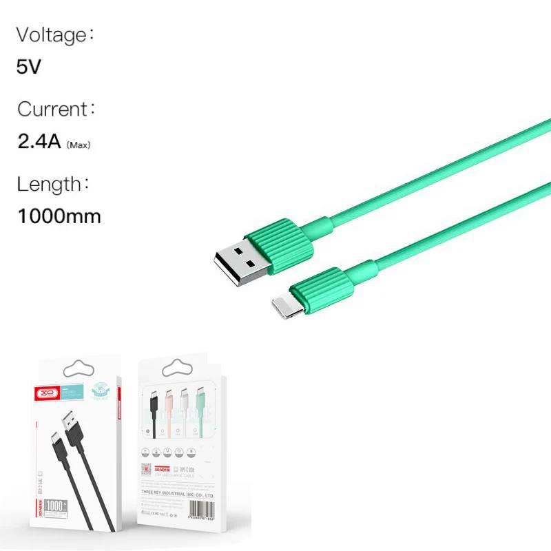 Кабель XO NB156 USB-Lightning 2.4A 1m Green (NB156-L-1-GR) Тип USB - Lightning