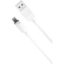 Кабель XO NB187 USB-Lightining PVC Magnetic 2.1A 1m White (NB187-L-1-WH)