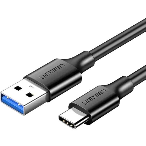 Кабель UGREEN US184 USB 3.0 to USB Type-C Male Cable Nickel Plating 3A 1.5m Black 20883 (90403219)