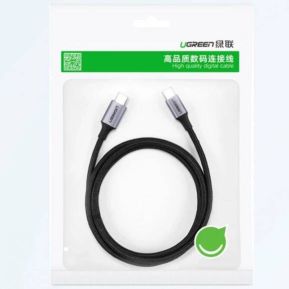 Кабель UGREEN US261 USB Type-C - USB Type-C Aluminum Shell 1 m Gray Black 50150 (90402006) Довжина 1