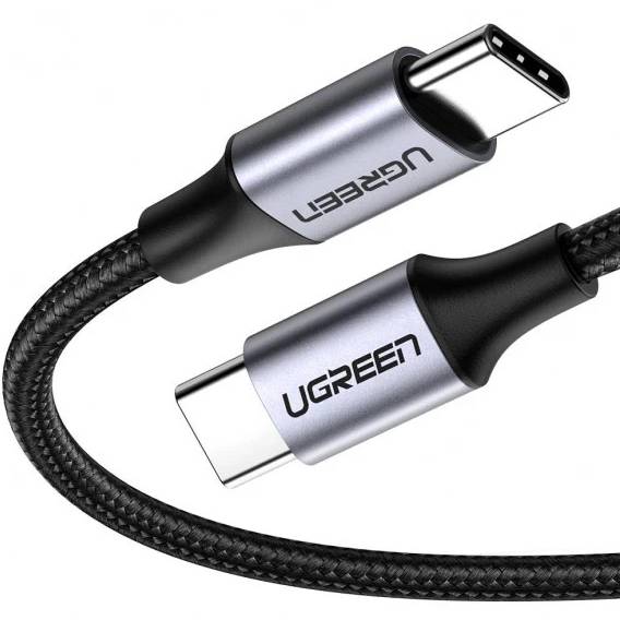 Кабель UGREEN US261 USB Type-C - USB Type-C Aluminum Shell 1 m Gray Black 50150 (90402006) Тип USB Type-С - USB Type-С