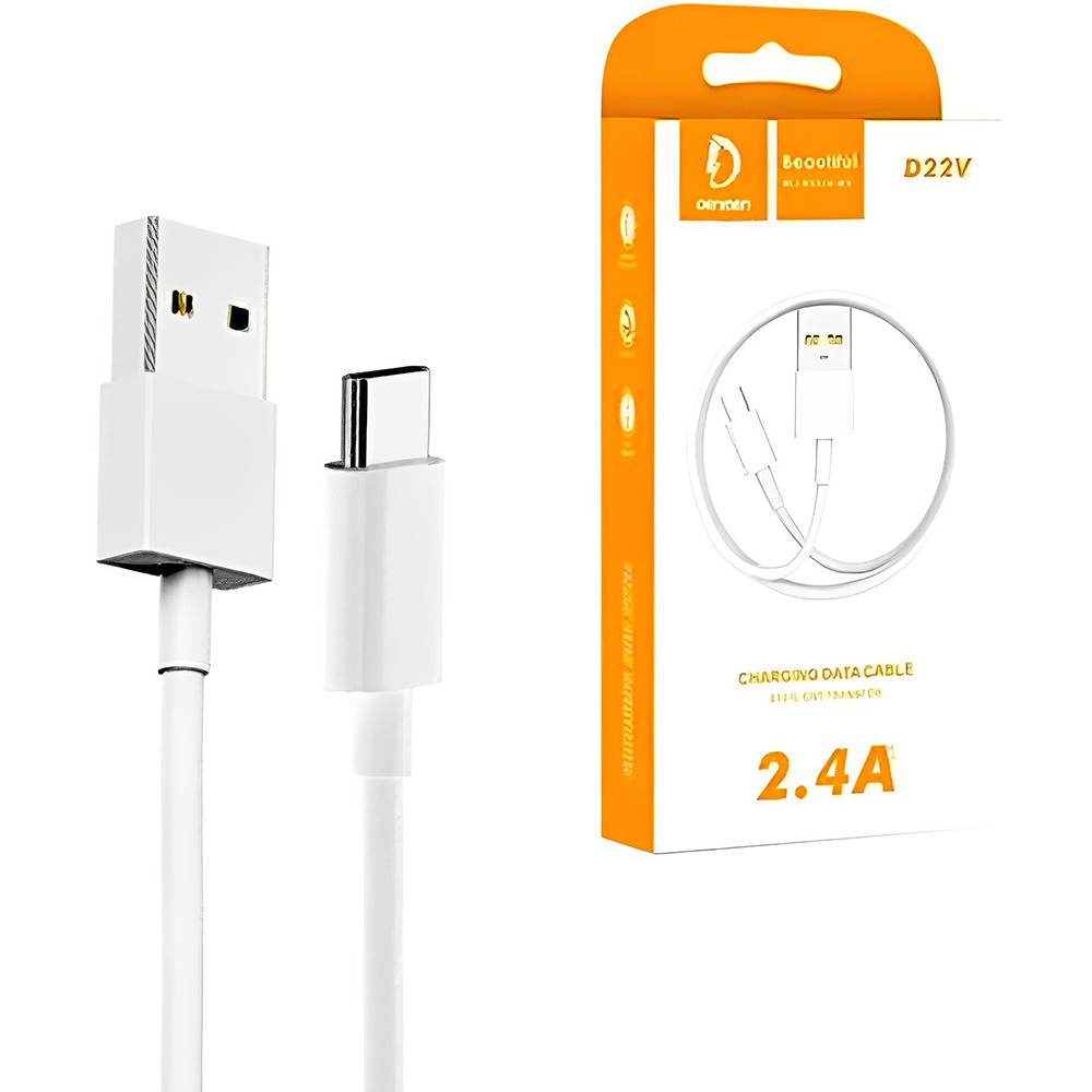 Кабель DENMEN D22V Micro-USB 2.4A 1M White (D22V-WH) Длина 1