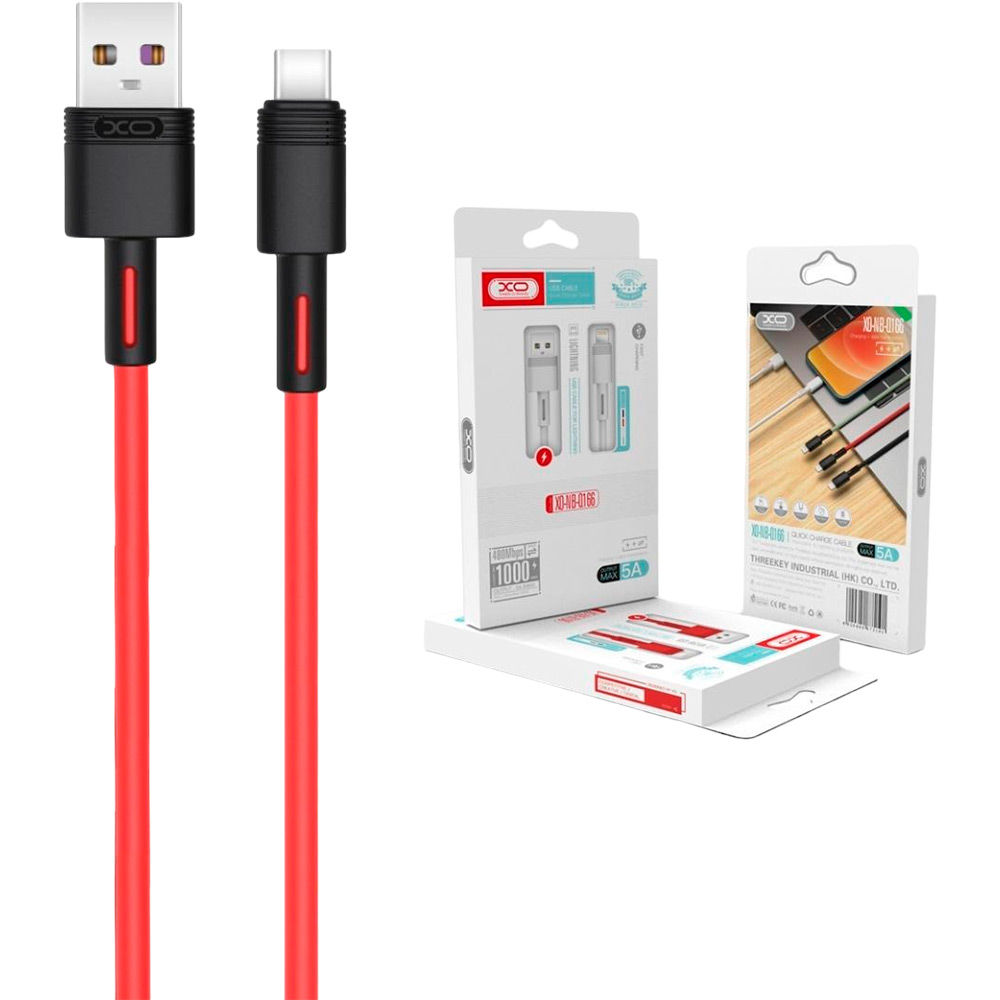 Кабель XO micro-USB - USB NBQ166 5A/1m Red (NB166-M-1-RD) Тип USB - micro-USB