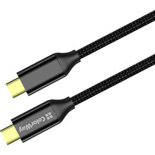 Кабель COLORWAY Type-C - Type-C USB3.2 Gen2 PD100W 5А 1м Black (CW-CBPDCC062-BK)