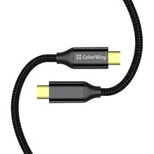 Кабель COLORWAY Type-C - Type-C USB3.2 Gen2 PD100W 5А 1м Black (CW-CBPDCC062-BK)