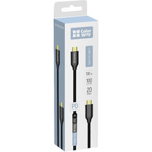 Кабель COLORWAY Type-C - Type-C USB3.2 Gen2 PD100W 5А 1м Black (CW-CBPDCC062-BK)