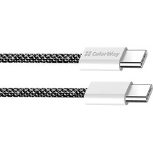 Кабель COLORWAY Type-C - Type-C PD Fast Charging 60W 3.0А 1м Black (CW-CBPDCC061-BK)
