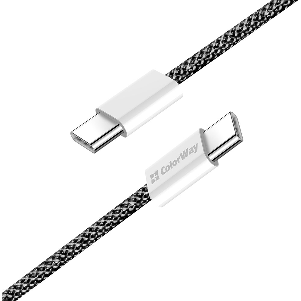 Внешний вид Кабель COLORWAY Type-C - Type-C PD Fast Charging 60W 3.0А 1м Black (CW-CBPDCC061-BK)