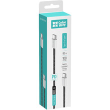 Кабель COLORWAY Type-C - Type-C PD Fast Charging 60W 3.0А 1м Black (CW-CBPDCC061-BK)