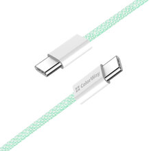 Кабель COLORWAY Type-C - Type-C PD Fast Charging 60W 3.0А 1м Green (CW-CBPDCC061-G)