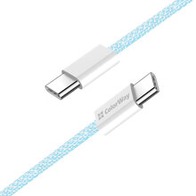 Кабель COLORWAY Type-C - Type-C PD Fast Charging 60W 3.0А 1м Blue (CW-CBPDCC061-BL)