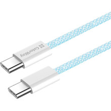 Кабель COLORWAY Type-C - Type-C PD Fast Charging 60W 3.0А 1м Blue (CW-CBPDCC061-BL)