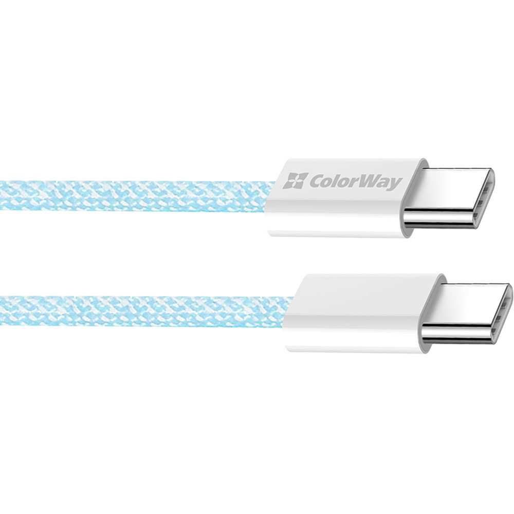 Кабель COLORWAY Type-C - Type-C PD Fast Charging 60W 3.0А 1м Blue (CW-CBPDCC061-BL) Длина 1