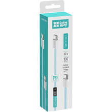 Кабель COLORWAY Type-C - Type-C PD Fast Charging 60W 3.0А 1м Blue (CW-CBPDCC061-BL)