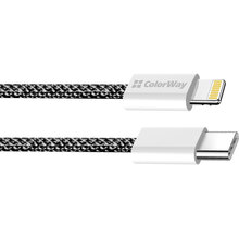 Кабель COLORWAY Type-C - Lightning PD Fast Charging 27W 1м Black (CW-CBPDCL061-BK)