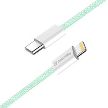 Кабель COLORWAY Type-C - Lightning PD Fast Charging 27W 1м Green (CW-CBPDCL061-G)