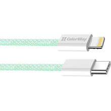 Кабель COLORWAY Type-C - Lightning PD Fast Charging 27W 1м Green (CW-CBPDCL061-G)