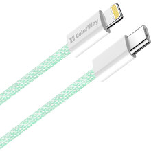 Кабель COLORWAY Type-C - Lightning PD Fast Charging 27W 1м Green (CW-CBPDCL061-G)
