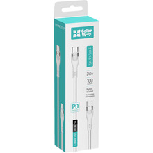 Кабель COLORWAY Type-C - Type-C PD Fast Charging 240W 5А 1м White (CW-CBPDCC065-WT)
