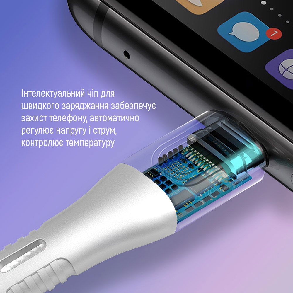 Кабель COLORWAY Type-C - Type-C PD Fast Charging 240W 5А 1м White (CW-CBPDCC065-WT) Подсветка False