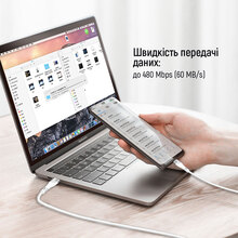 Кабель COLORWAY Type-C - Type-C PD Fast Charging 240W 5А 1м White (CW-CBPDCC065-WT)