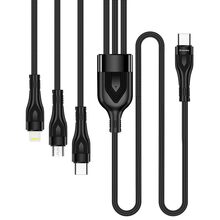 Кабель COLORWAY 3в1 Type-C - Lightning+MicroUSB+Type-C 3.0A 60W 1.2м Black (CW-CBPDU3060-BK)