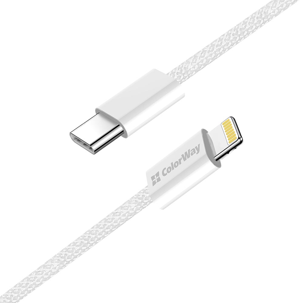 Фото 4 Кабель COLORWAY Type-C - Lightning PD Fast Charging 27W 1м Grey (CW-CBPDCL061-GR)