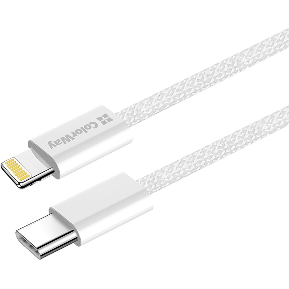 Кабель COLORWAY Type-C - Lightning PD Fast Charging 27W 1м Grey (CW-CBPDCL061-GR) Длина 1