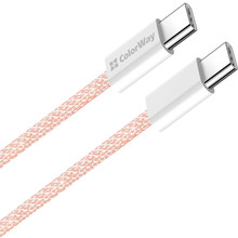 Кабель COLORWAY Type-C - Type-C PD Fast Charging 60W 3.0А 1м Pink (CW-CBPDCC061-P)