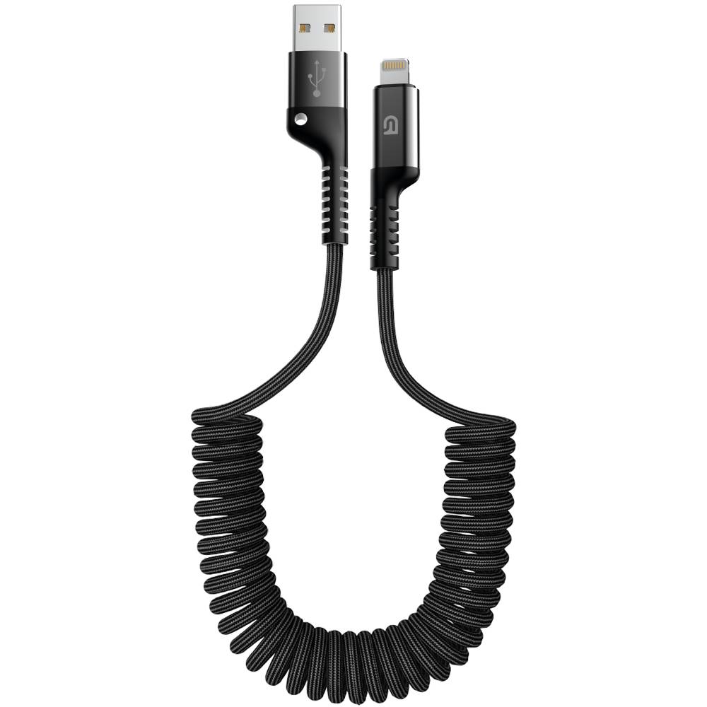 Кабель ARMORSTANDART AR17 Spiral USB-A To Lightning 2.4A 1 м Black (ARM75391)