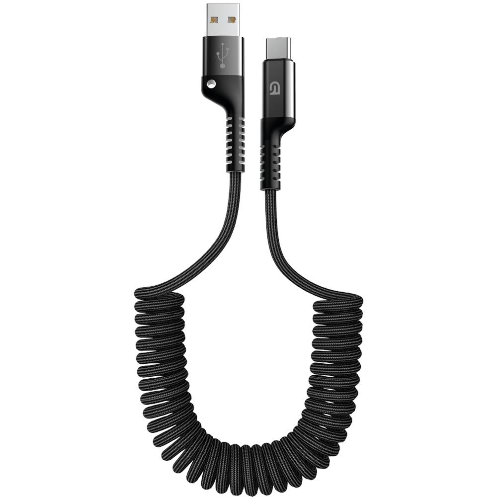 Кабель ARMORSTANDART AR17 Spiral USB-A To USB-C 2.4A 1 м Black (ARM75390)