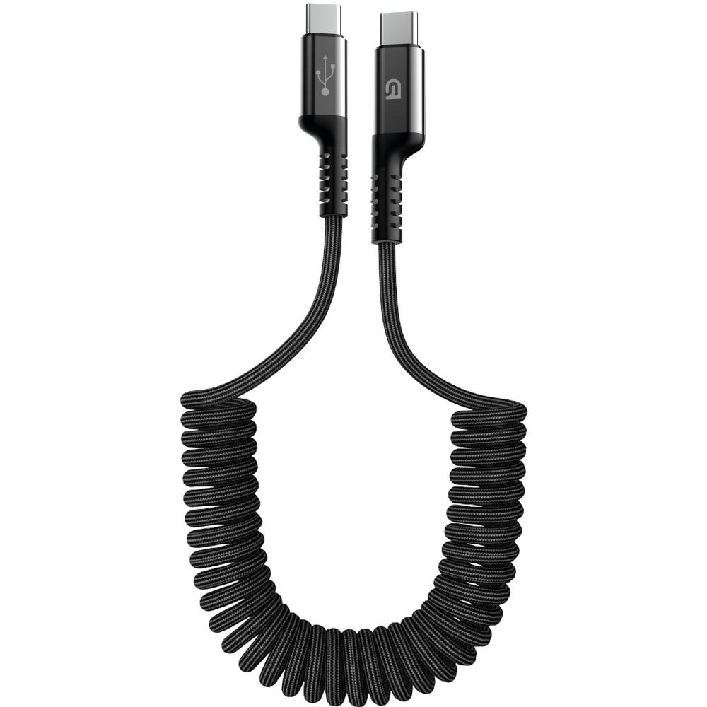 Кабель ARMORSTANDART AR17 Spiral USB-С To USB-C 3A 1 м Black (ARM75392)