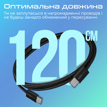 Кабель Promate EcoLine-CC120 USB-C-USB-C 1.2 м Black (ecoline-cc120.black)