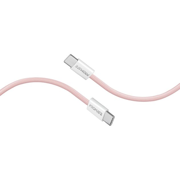 Кабель PROMATE EcoLine-CC120 USB Type-C - USB Type-C 60W Power Delivery 1.2 м pink (ecoline-cc120.pink)