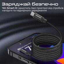 Кабель Promate Springy USB-C до USB-C 60W Power Delivery 1.2 м Black (springy.black)