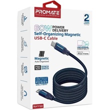 Кабель Promate Springy USB Type-C - USB Type-C Power Delivery 1.2 м Blue (springy.blue)