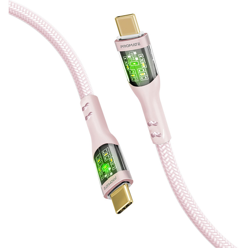 Кабель PROMATE transline-cc200 USB Type-C - USB Type-C Pink 2 м (transline-cc200.pink)