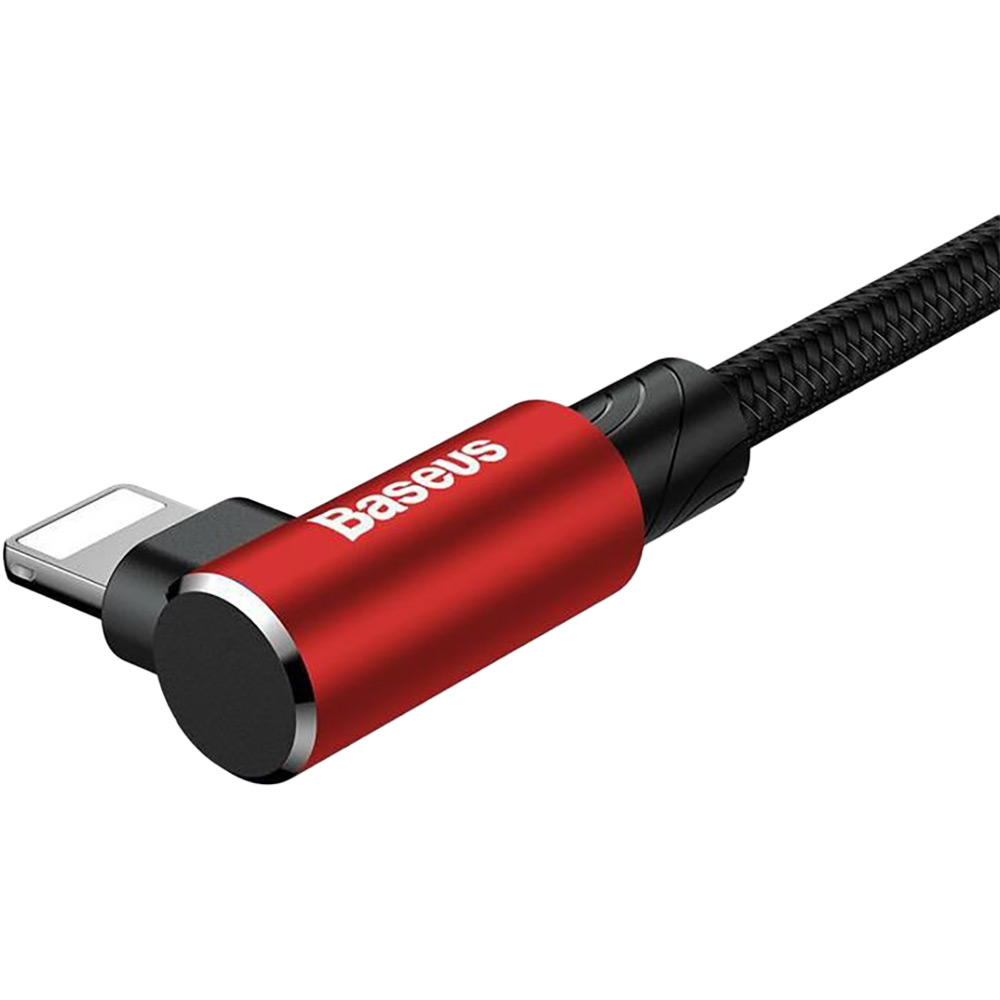 Кабель BASEUS MVP Elbow Type USB-Lightning 1m Red (CALMVP-09) Додатково Вихідна напруга: 2А; Стандарт передачі: USB 2.0 (до 480 Мбіт/с)