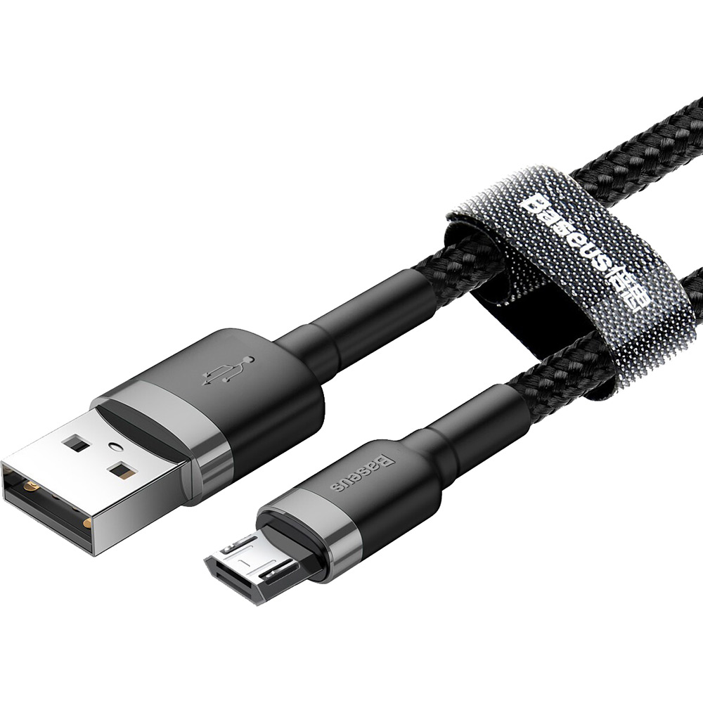 Кабель BASEUS Cafule Cable USB - Micro-USB 2.4A 1m Black/Gray (CAMKLF-BG1) Длина 1