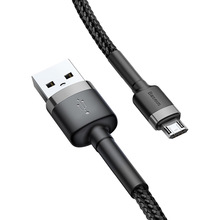 Кабель BASEUS Cafule Cable USB - Micro-USB 2.4A 1m Black/Gray (CAMKLF-BG1)