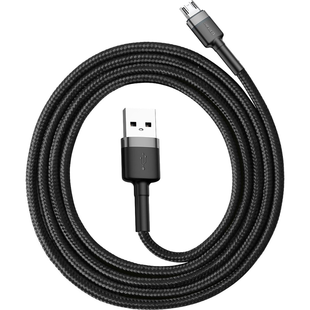 Фото 4 Кабель BASEUS Cafule Cable USB - Micro-USB 2.4A 1m Black/Gray (CAMKLF-BG1)