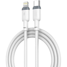 Кабель XO NB208A Liquid Silicone PD USB Type-C - Lightning 20W 1m White (NB208A-TC-1-WH)