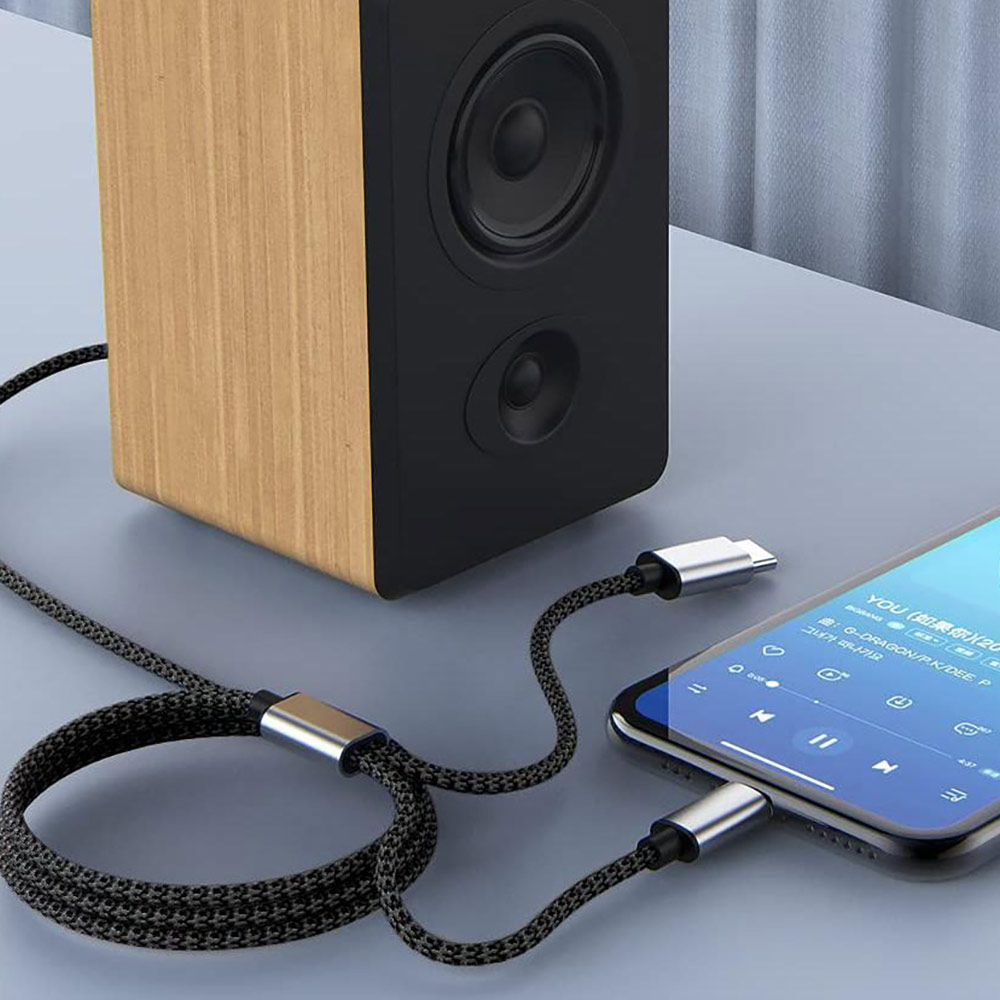 Кабель XOKO MH-232 AUX 3.5 мм-USB Type C-Lightning Grey (MH-232-BK) Тип AUX 3.5 мм - USB Type-C/Lightning