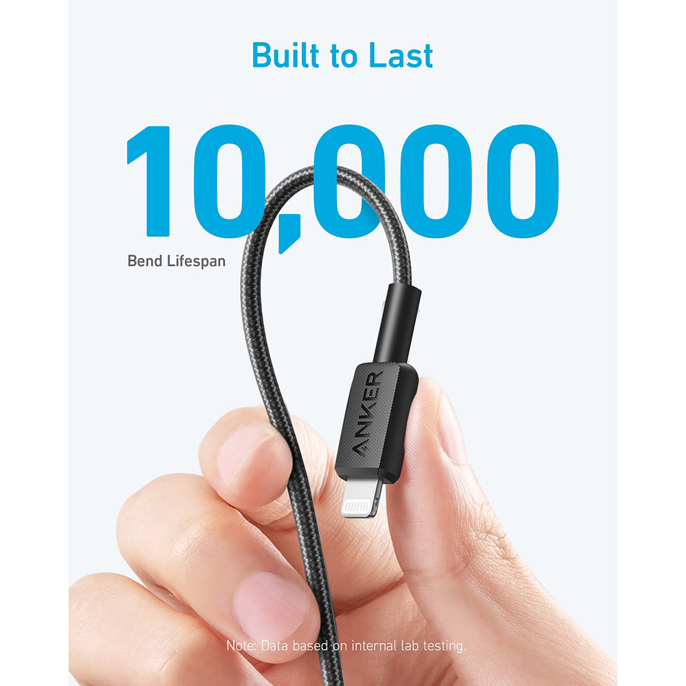 Кабель ANKER 322 USB-C to Lightning 1.8m Nylon Black (A81B6G11) Тип USB Type-С - Lightning