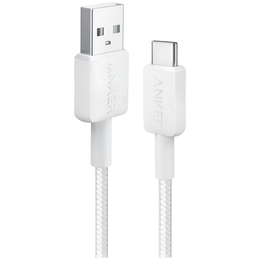 Кабель ANKER 322 USB-A to USB-C 0.9 m Nylon White (A81H5H21/A81H5G21)