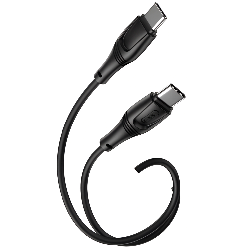 Кабель XO NBQ239B Zeus Series High Elastic USB Type-С - USB Type-С 1 m Black (NBQ239B_Black) Тип USB Type-С - USB Type-С